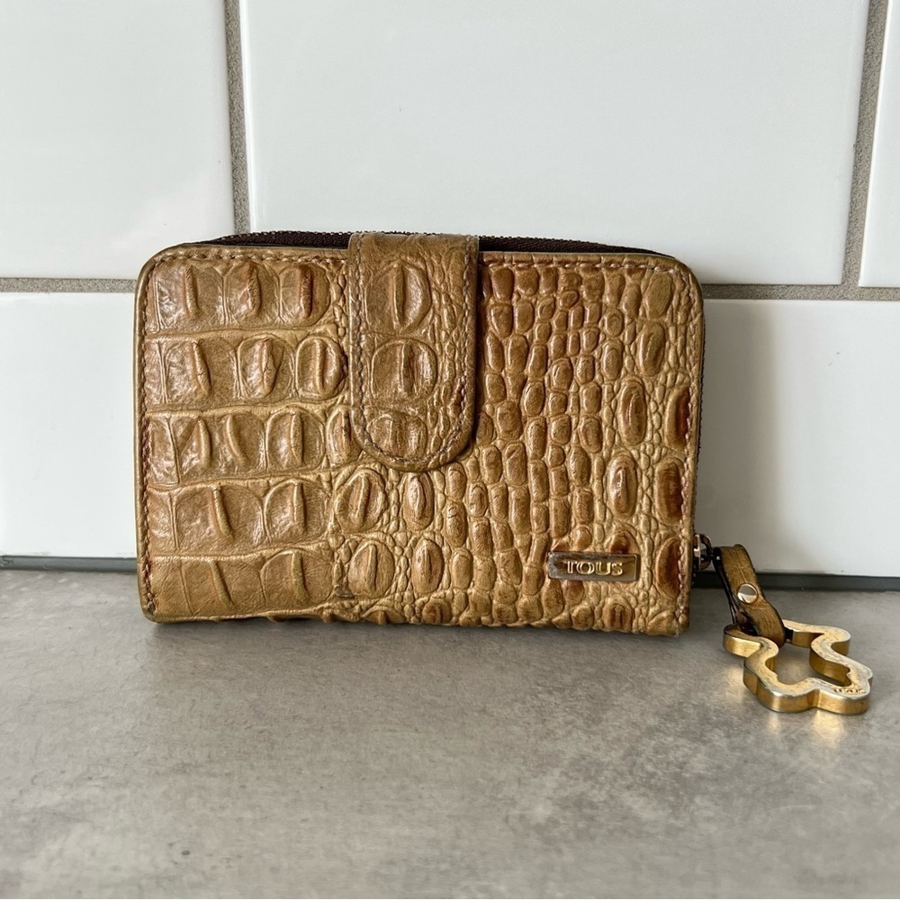 TOUS Croc Embossed Leather Wallet